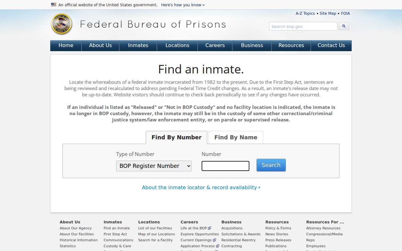 Salem County arrest search comparison with the federal inmate locator