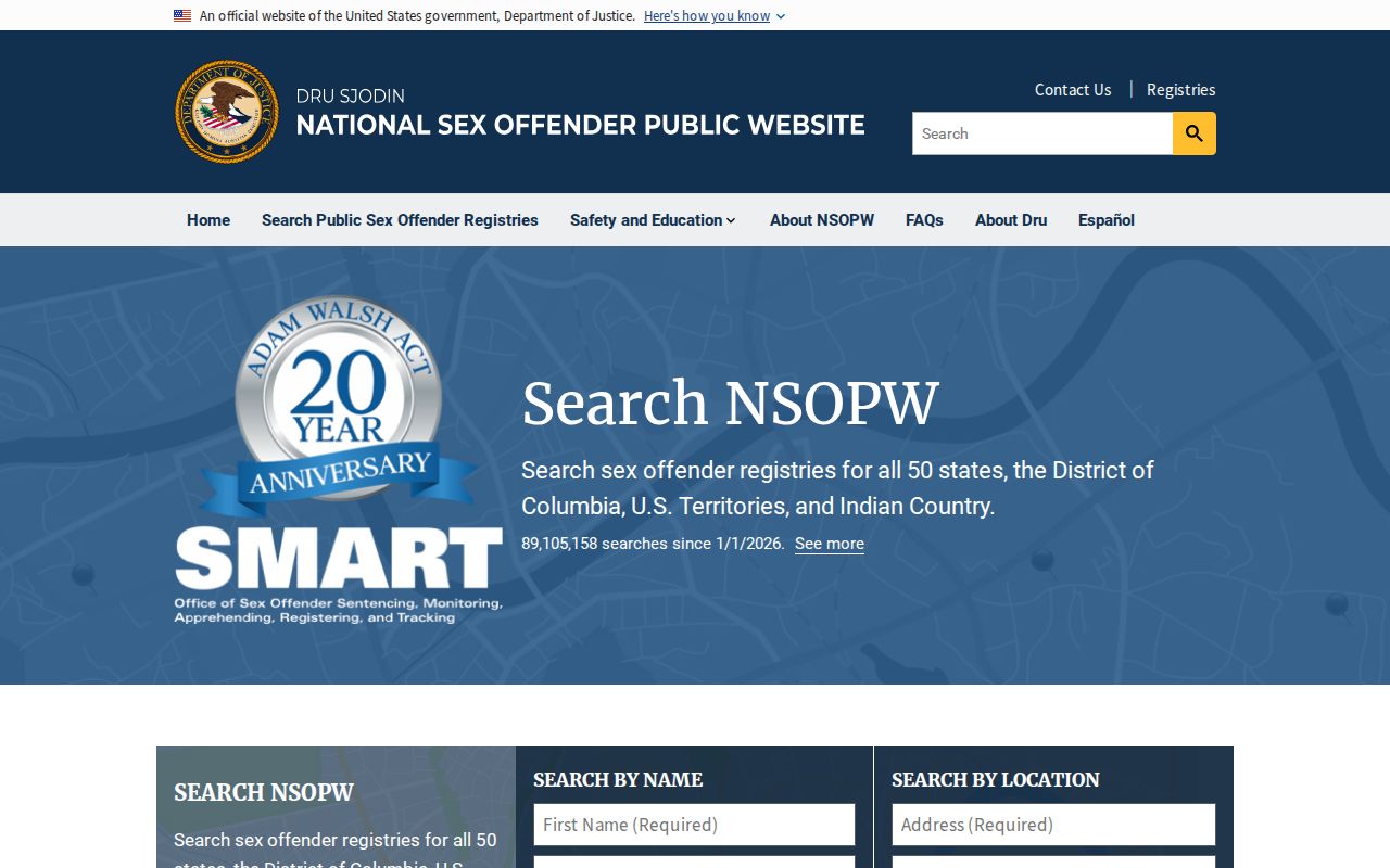 National sex offender registry search available to Salem County residents